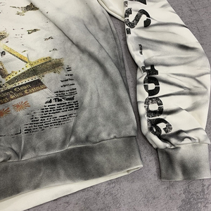 Sweat-shirts à capuche en molleton streetwear d'hiver imprimés sur mesure 2026 OEM Nouveaux surdimensionnés épais 100% coton délavé à l'acide effet vieilli - Product Image 2