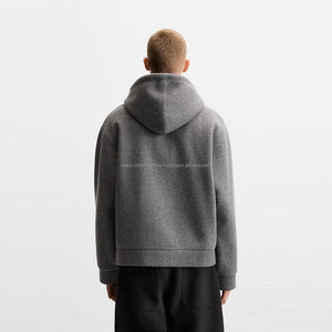 Sweats à capuche et sweat-shirts teints unis pour hommes Sweat-shirt d'hiver brodé avec impression numérique à capuche - Product Image 3