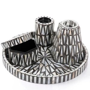 Hot Selling Mother Pearl Inlay Mubkhar Set Handmade Bakhoor Burner With <b>Tray</b> And Box Luxury Ramadan Eid Home Decor - Product Image 6