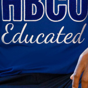 HBCU Educated Chenille T Shirt Blue <b>White</b> Mens Greek Letter <b>Tee</b> Premium Fraternity Apparel Short Sleeve Classic Fit Casual Wear - Product Image 4