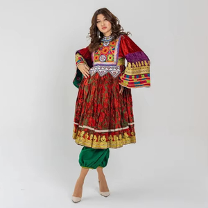 Custom Embroidered Afghan Ladies Dresses Wholesale Best Quality Tribal Banjara Belly Dance Fabric Made Afghani Traditional Dress - Product Image 1