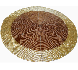 Beaded Embroidery Charger Mats Pads Dining Holiday Decor With Coasters Yellow <b>White</b> <b>Placemats</b> - Product Image 5