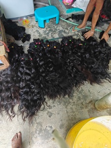 Extensions de cheveux humains vierges bruts du Tamil Nadu, Inde, tissage machine, double trame, permanent, toutes couleurs, pointes pleines, 100g, 60%+, personnalisable - Product Image 1