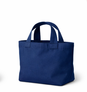 Canvas Shopping Tote <b>Bag</b> <b>Medium</b> Size Navy Blue Hand Length Handle Daily Use Style - Product Image 2