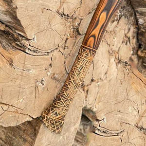 Hacha Nórdica Estilo Vikingo Hecha a Mano con Mango de Madera, Herramienta para Acampar al Aire Libre, Bushcraft, Carpintería, Decoración Rústica, Regalo - Product Image 4