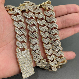 Cadena de Diamantes Moissanite de Lujo Estilo Cubano, Collar Hip Hop con Incrustaciones de Diamantes, Joyería Premium VVS, Accesorio de Moda Unisex, Regalo - Product Image 2