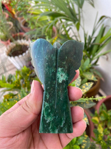 Figurine d'ange en fuchsite sculptée à la main, ange gardien en cristal, fabricant OEM ODM - Product Image 4