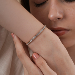 Pulsera de Diamantes de Laboratorio de Lujo con Corte Brillante Redondo de 10 Puntas para Mujer, Certificada por IGI, Oro de 14K, Elegante para Bodas y Fiestas - Product Image 6