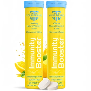 Tabletas Efervescentes de Vitamina C 1000mg OEM con Zinc, Refuerzo del Sistema Inmunitario, Sin Azúcar, Suplemento Antioxidante de Limón - Product Image 1