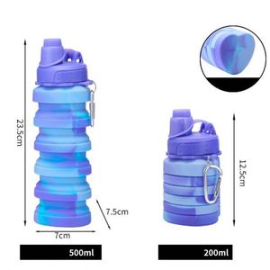 Bouteille d'eau pliable en silicone de qualité alimentaire grande capacité pour le sport et l'extérieur 500/700 ml – Tasse extensible - Product Image 4