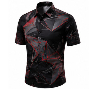 Chemise tendance pour homme à imprimé floral, toucher coton premium, coupe classique confortable, idéale pour les vacances d'été à la plage et le quotidien. - Product Image 1
