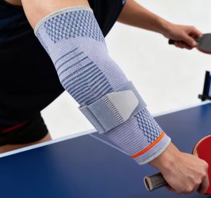 HAWK SPORTS INDUSTRIES Adjustable Breathable Elbow Support Sleeve for Football Basic Protection Unisex Hook Loop Closure Gray - Product Image 3