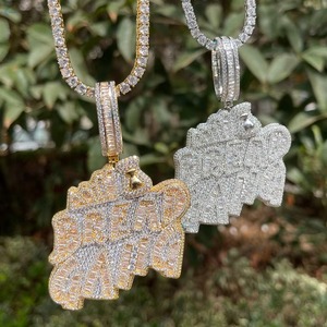 Custom Brilliant Cut Moissanite Letter Name <b>Initial</b> Pendant 18K Gold Plated Sterling Silver Luxury Hip Hop Charms Men's Everyday - Product Image 4