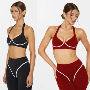 Conjunto Deportivo para Mujer, Top Halter y Leggings de Cintura Alta, Ropa Deportiva sin Costuras para Gimnasio, Yoga, Transpirable, Trajes de Yoga, Ropa Deportiva para Ejercicio - Product Image 3