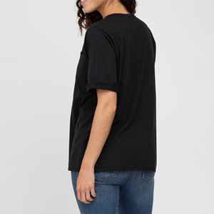 Women's Spring Summer 2026 Plus Size O-Neck Embroidery 100% Cotton Short Sleeve T-<b>shirts</b> With Front Chest Pocket Breathable Tee - Product Image 2