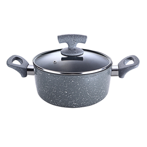 Durable <b>Non</b> <b>Stick</b> <b>Pots</b> And Pans Set With Multi Layer Marble Coating Oven Safe Construction Tempered Glass Lids - Product Image 6