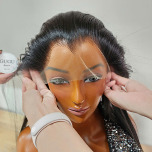 Nuevo cabello humano liso Remy de grado 2024 con cutículas alineadas, encaje HD para cierre frontal transparente, línea M, nudo único - Product Image 5