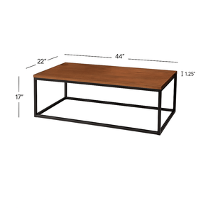 Table basse ombragée en bois et pierre de style antique de qualité supérieure en noyer et noir mat pour salon et meubles de salle à manger - Product Image 3