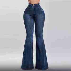 Jeans slim droits pour femmes, pantalon en denim extensible, taille haute moderne, vêtements de mode, fournisseur en gros, jeans en coton doux de haute qualité - Product Image 4