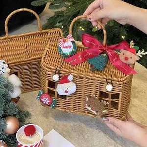 Cesta de Regalo de Mimbre Multiusos, Soporte Tejido Versátil para Bodas, Cumpleaños, Regalos de Navidad y Celebraciones Festivas - Product Image 1