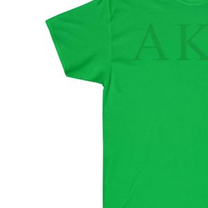T-shirt vert à manches courtes pour femme avec imprimé lettres vertes, col rond décontracté, en coton, tendance estivale, doux et confortable pour le quotidien - Product Image 4