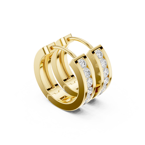 Pendientes de Aro Redondos con Circonitas, Chapados en Oro de 18K y Plata de Ley 925, Joyería Moderna para Mujer - Product Image 4