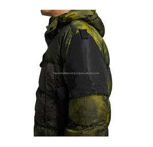 แจ็กเก็ตบอมเบอร์สำหรับผู้ชายสีดำสนิม HIQJ8ฤดูหนาวพร้อมคอตั้งปักดีไซน์มีฮู้ด - Product Image 5