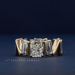 Élégante bague en or blanc 14 carats avec diamant de laboratoire pour homme, design minimaliste contemporain, alliance de mariage avec pierres étincelantes brillantes, fiançailles - Product Image 1