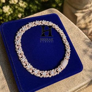 สร้อยคอเพชรหรูหราแบบ Flower Link, สร้อยคอเพชรเทนนิสสั่งทำพิเศษจากเพชรที่เพาะเลี้ยงในห้องปฏิบัติการ ทอง 14k/18k, เครื่องประดับสไตล์ฮิปฮอป - Product Image 6