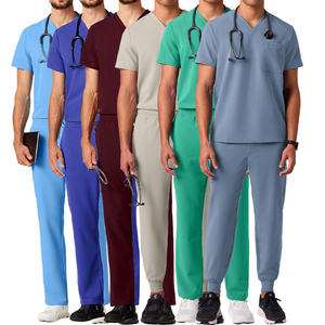 Tenue Médicale Homme Personnalisée OEM ODM de Haute Qualité, Blouse et Pantalon de Jogging Extensible Multicolore pour Infirmiers et Médecins, Tailles Fortes, Vente en Gros - Product Image 1