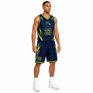 Conjunto de Uniforme de Baloncesto Personalizado para Hombre con Rayo, Camiseta de Malla Sublimada y Pantalones Cortos, Ropa Deportiva para Equipo, Kit de Equipamiento para Juego, Venta OEM Profesional - Product Image 3