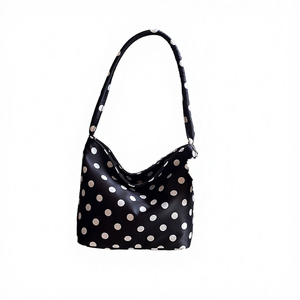 Bolso de Hombro Huffmanx de Color Liso con Cierre de Cremallera y Diseño de Puntos, Estilo Retro Chic Coreano, Tendencia 24 - Product Image 3