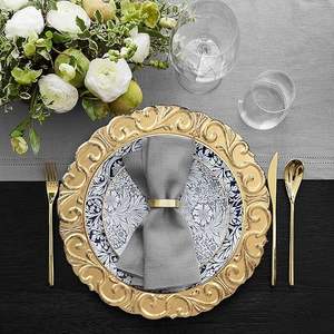 Assiette de présentation style rustique, finition vintage, vaisselle décorative pour mariage et fête - Product Image 2