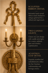 Ornate European Venetian Baroque Luxury <b>Wall</b> <b>Sconce</b> Decorative <b>Wall</b> <b>Light</b> with Elaborate Mirrorwork, Decorative Brass Framework - Product Image 6