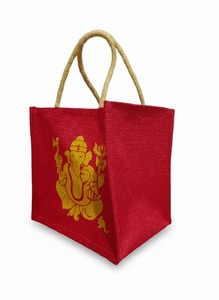 Bolsa de Compras Clásica de Yute con Asas de 8x8x8 Pulgadas y Serigrafía para Uso Diario y Viajes - Product Image 3
