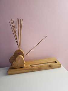 Wooden <b>Heart</b> Shape Incense Stand Burner with Hanging Design for Contemporary Home Decorative for Aromatic Use All Season - Product Image 4