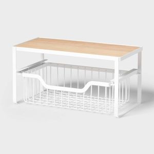 Stylish Iron Kitchen Sink Organizer Stand With <b>Hooks</b> For Hanging Brushes <b>Towels</b> And Other Cleaning Essentials - Product Image 1