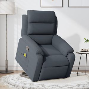 Fauteuil fauteuil de massage inclinable en velours gris foncé - Product Image 1