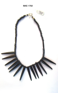 Collier ethnique en perles d'os à motif cœur, bijou unisexe tendance, design fait main pour les fêtes, prix de gros - Product Image 5