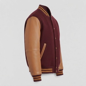 Premium Custom Letterman Varsity Jacket <b>Mens</b> Wool Body PU Leather Sleeve Baseball Bomber Zipper Closure Stand Front College - Product Image 3