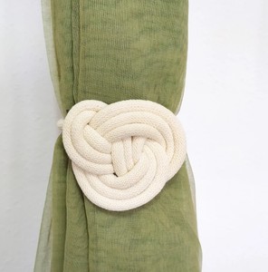 Macrame <b>Curtain</b> Tiebacks (Set of 2): Handmade Cotton Rope Knot Decor - Product Image 3