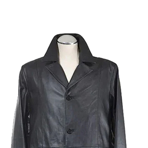 Abrigo Largo de Cuero – Estilo Invernal con Cuello Alto y Detalles Grabados OEM ODM Venta al por Mayor - Product Image 2