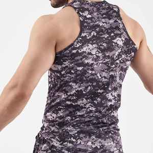 Débardeur décontracté pour homme à imprimé camouflage, col rond, respirant, séchage rapide, coupe sportive, idéal pour l'entraînement et la gym, 100 % coton tricoté - Product Image 4