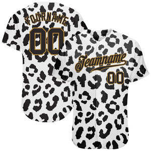 Maillot de baseball personnalisé à imprimé léopard, manches courtes, unisexe, adulte, respirant, en polyester, avec nom d'équipe 00, design sublimé - Product Image 1
