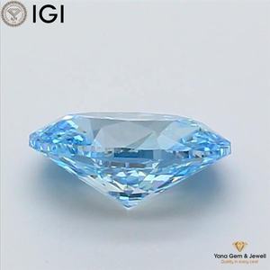 Diamante de Laboratorio CVD de 2.00 Quilates, Corte Ovalado, con Certificado IGI, Color Azul Intenso, Claridad VS2, para Anillo de Diseñador - Product Image 4