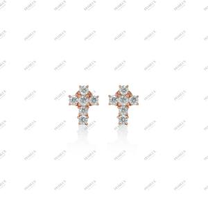 Pendientes de Plata 925 con Incrustaciones de Diamantes Moissanite en Oro Rosa para Compromiso, Boda y Regalo - Ligeros - Product Image 2