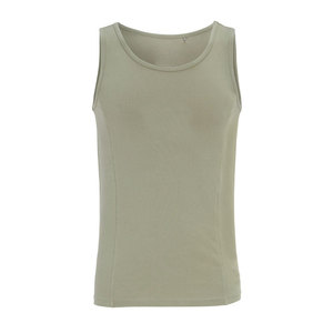 Débardeur côtelé blanc pour femme, col rond, couleur unie, respirant, sans manches, longueur normale - Product Image 5