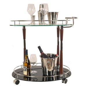 Anne Home - Carrito de Servicio con Detalles Cromados, Carrito Rodante para Sala de Estar, Mueble de Bar Moderno para el Hogar, 75.5Lx47.62Wx69.53H cm - Product Image 3