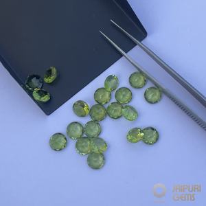 Gemas de Jaipur, Peridoto Verde Natural, Corte Brillante Redondo, Gema Semipreciosa para Joyería en Tamaños de 6mm, 8mm y 10mm - Product Image 3