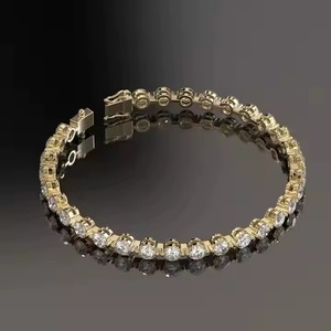 Pulsera de tenis con halo de diamantes cultivados en laboratorio, de alta calidad, oro blanco de 14K, no se decolora, joyería hip hop para hombres y mujeres - Product Image 6